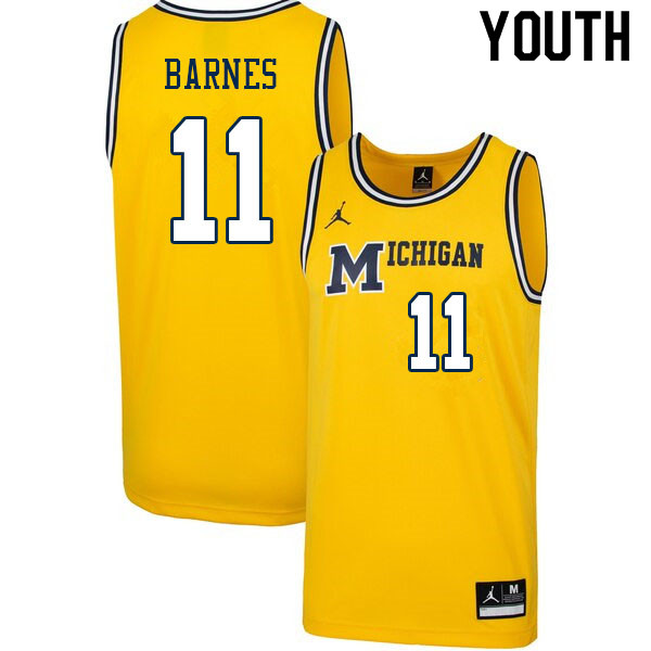 Youth #11 Isaiah Barnes Michigan Wolverines College Basketball Jerseys Sale-Throwback